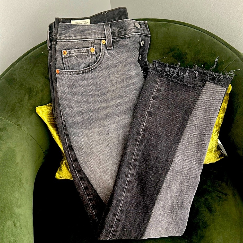 Levis 501 original riveted 2-tone premium Grey & Black buttonfly jeans. W29, L30